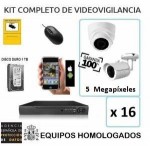 KIT CCTV de 16 Camara Ultra HD Cables Combinados